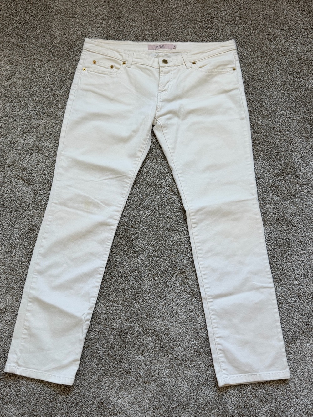 RED Valentino Cream Straight-Leg Jeans size 31